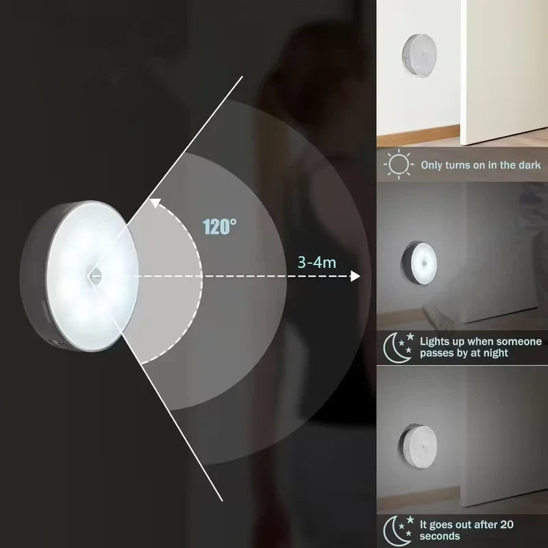 Motion Sensor LED Night Light- Wireless & Rechargeable